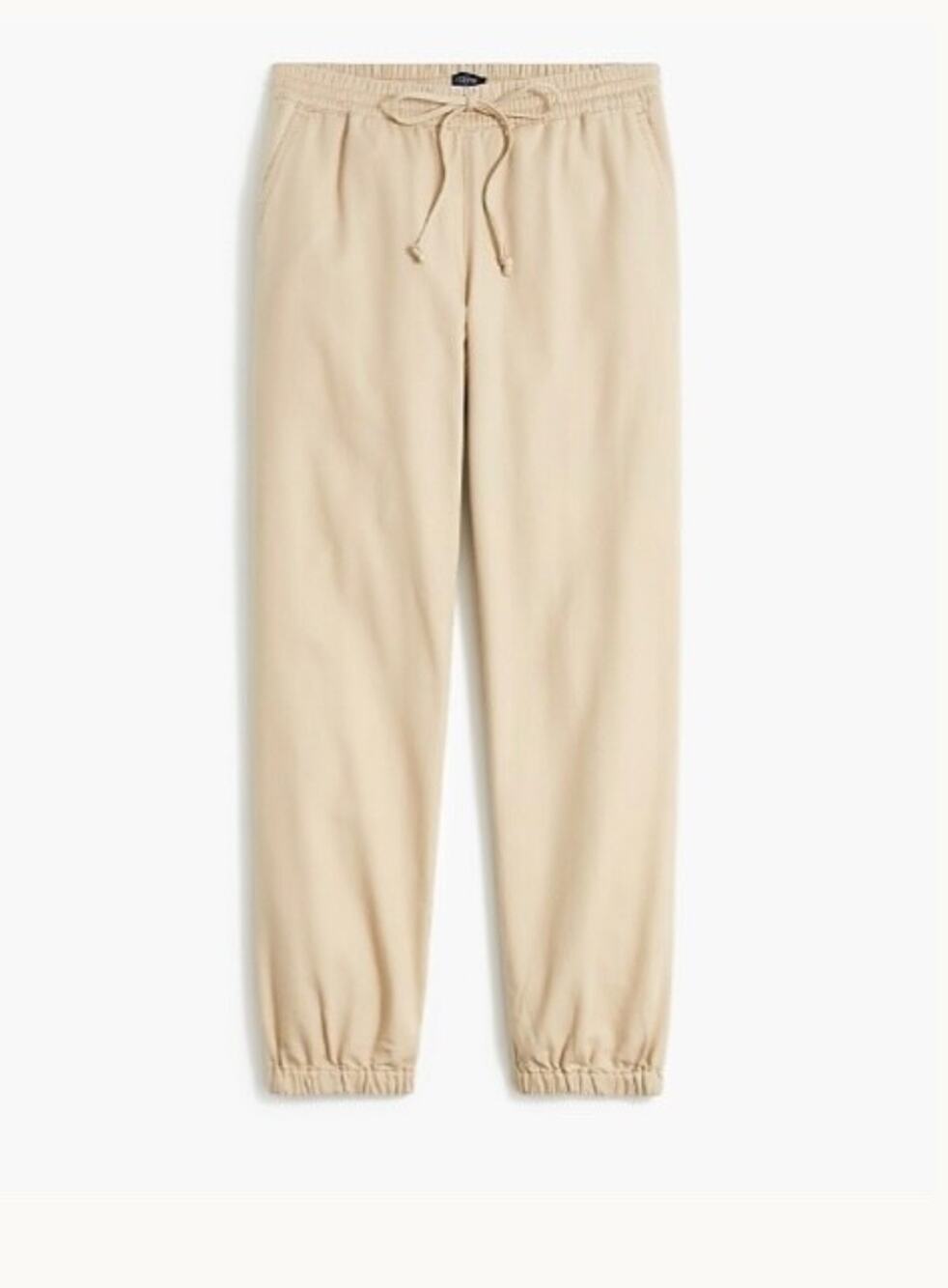 NWT J.CREW Beige Ba130 Lightweight Cotton Twill Jogger Pull On Women Pants 12